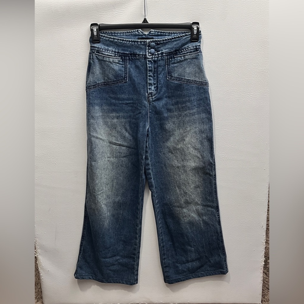 House of Harlow 1960 x REVOLVE Blue High Waist Wide Leg Cropped Jeans 28